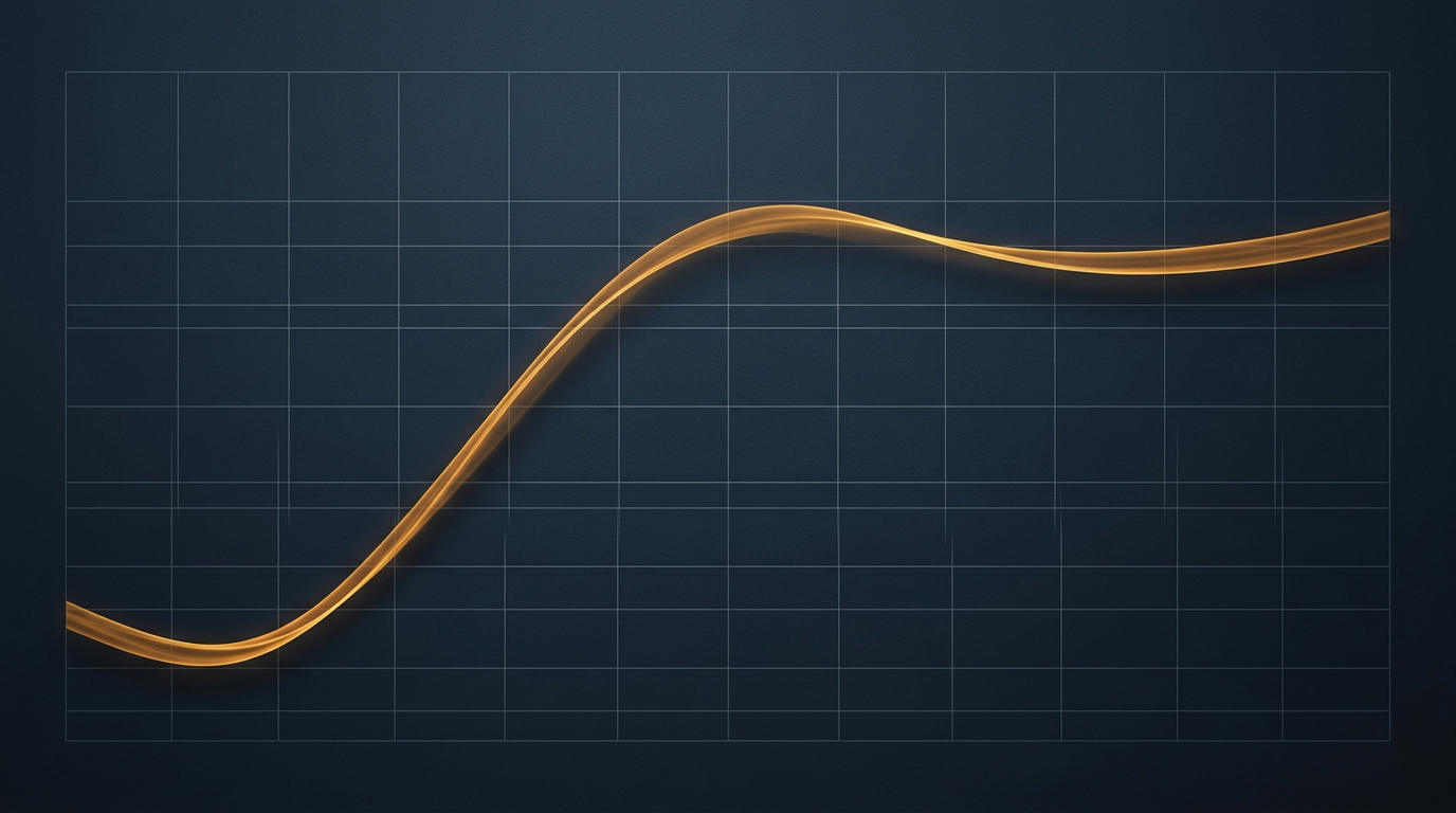 Abstract stylized yield curve over a soft grid representing Treasury yields and mortgage direction